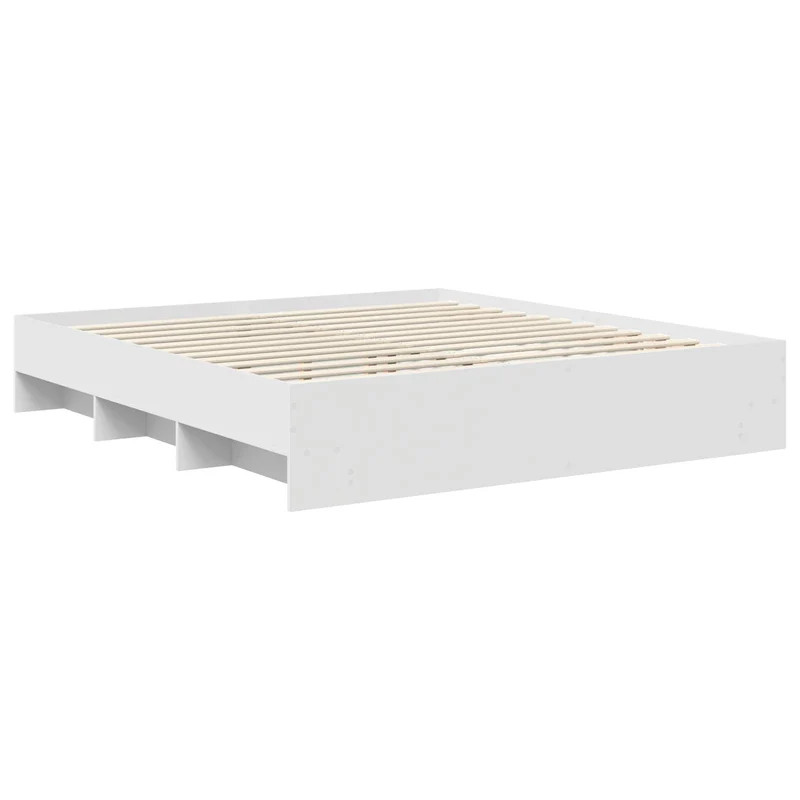 Bed Frame with Headboard White 180 x 200 cm Engineered Wood