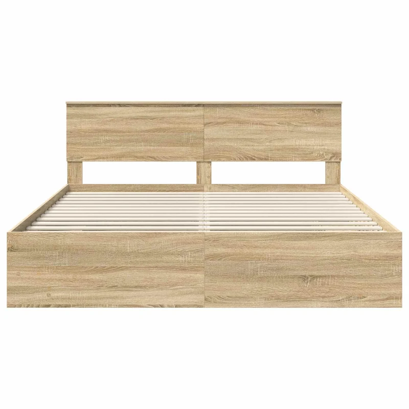 Bed Frame Sonoma Oak 180 x 200 cm Engineered Wood