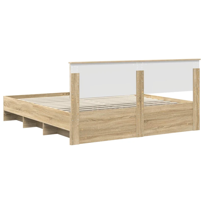 Bed Frame Sonoma Oak 180 x 200 cm Engineered Wood