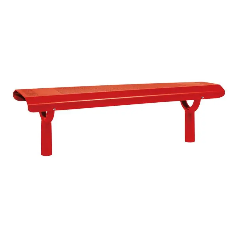 Banquette Oslo 1 500 mm tout acier, tôle perforée 2,5 mm, structure tube Ø 76 mm, avec ou sans embase