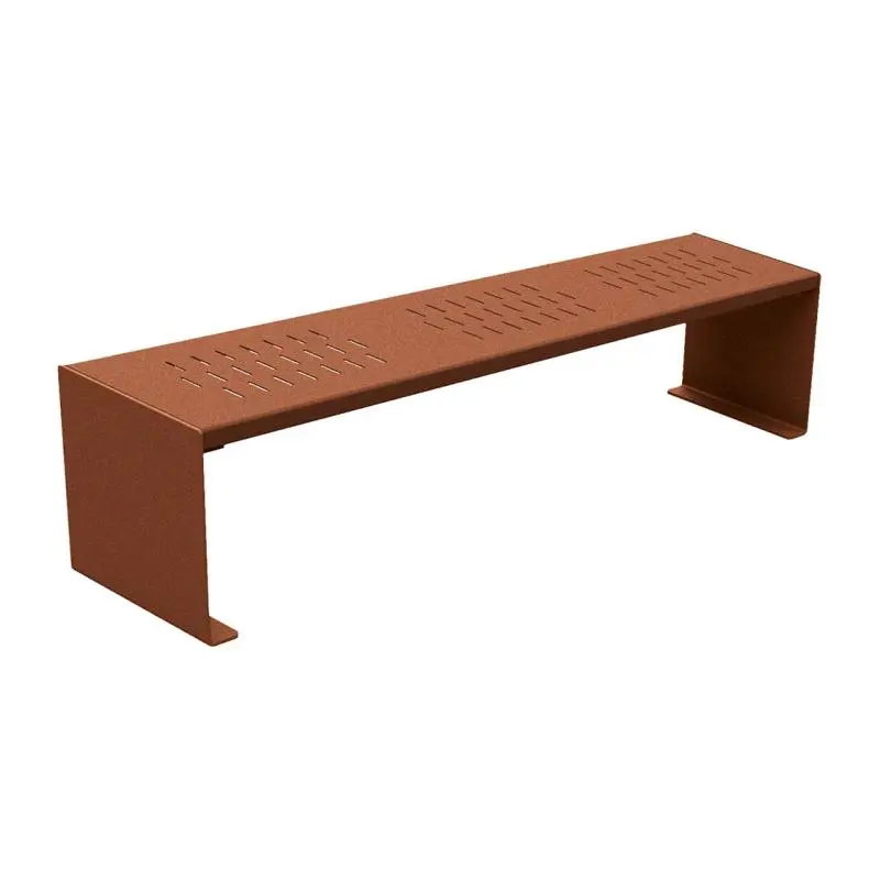 Banquette KUB acier 1 800 mm, piétement acier 8 mm, assise acier galvanisé peint