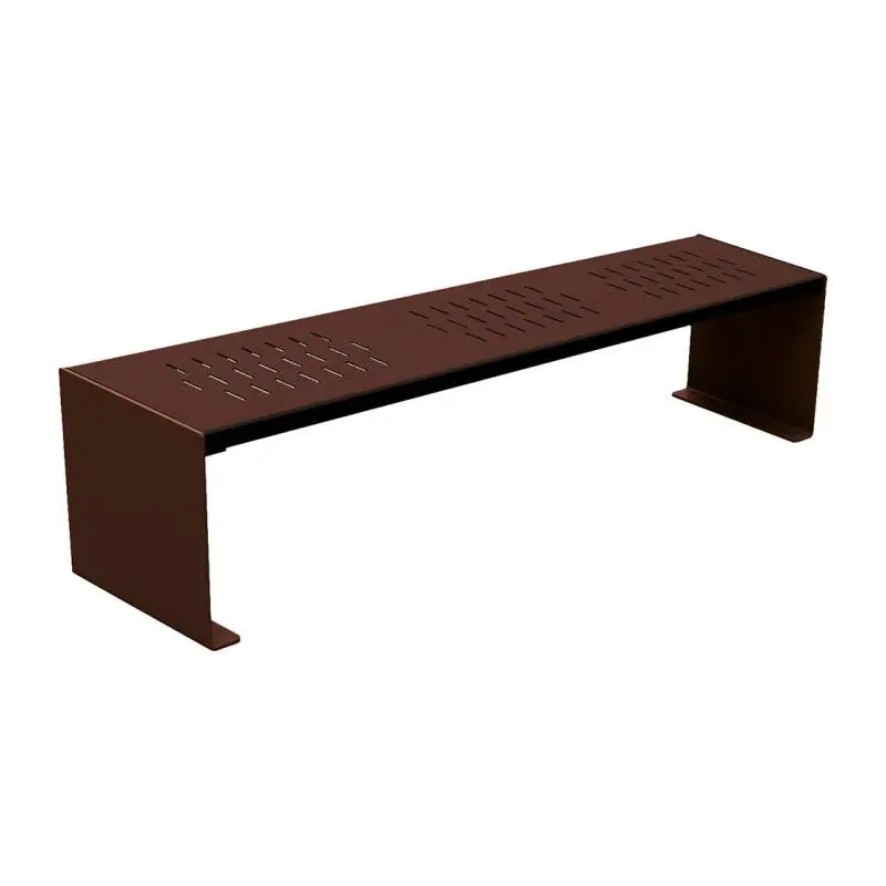 Banquette KUB acier 1 800 mm, piétement acier 8 mm, assise acier galvanisé peint