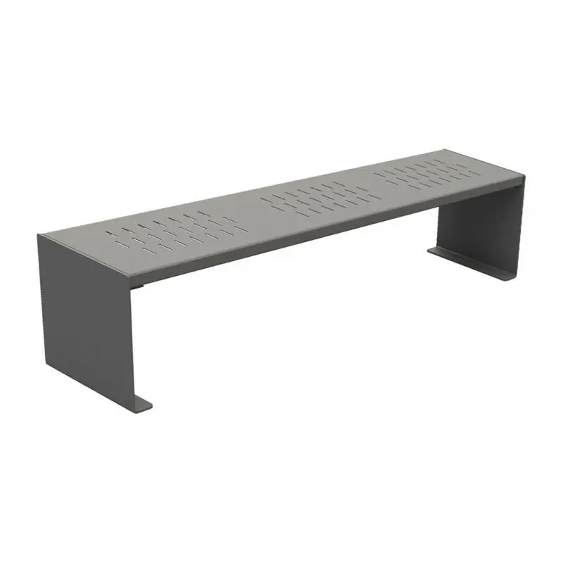 Banquette KUB acier 1 800 mm, piétement acier 8 mm, assise acier galvanisé peint