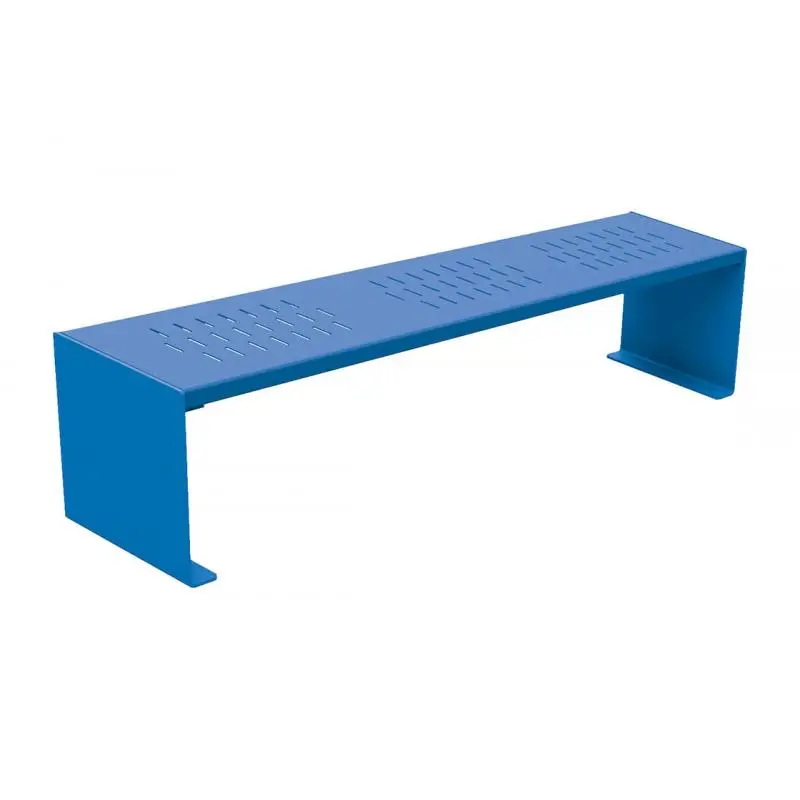 Banquette KUB acier 1 800 mm, piétement acier 8 mm, assise acier galvanisé peint