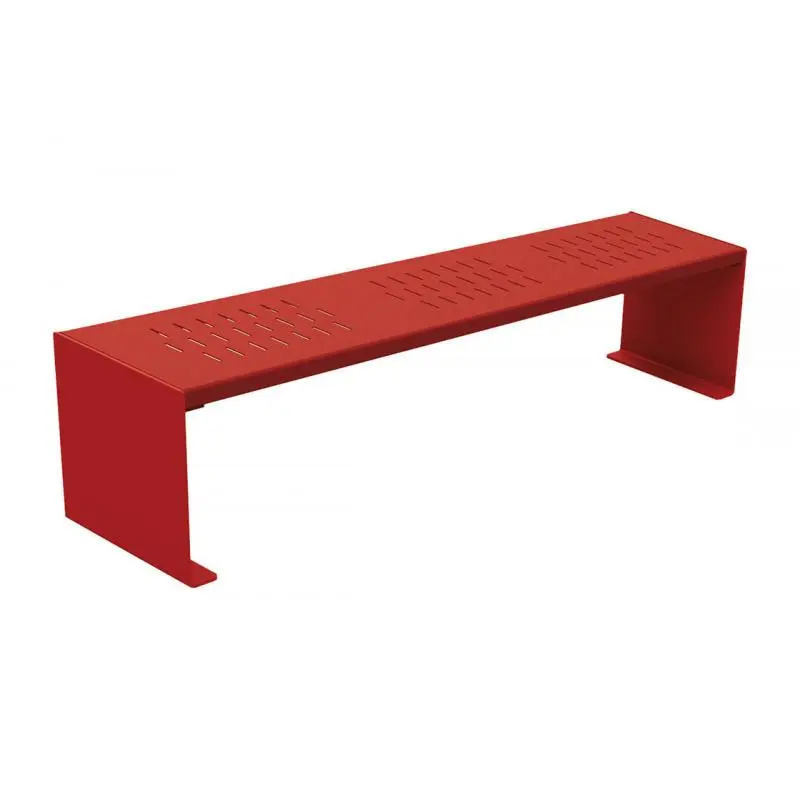 Banquette KUB acier 1 800 mm, piétement acier 8 mm, assise acier galvanisé peint