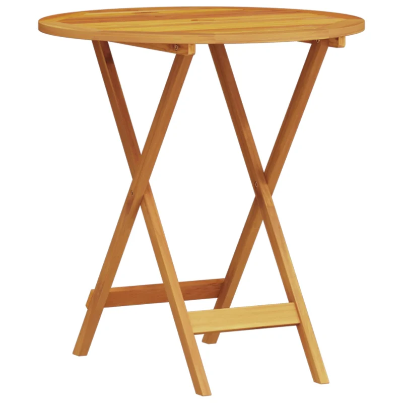 Folding Bistro Set 3 pcs Brown Solid Acacia Wood