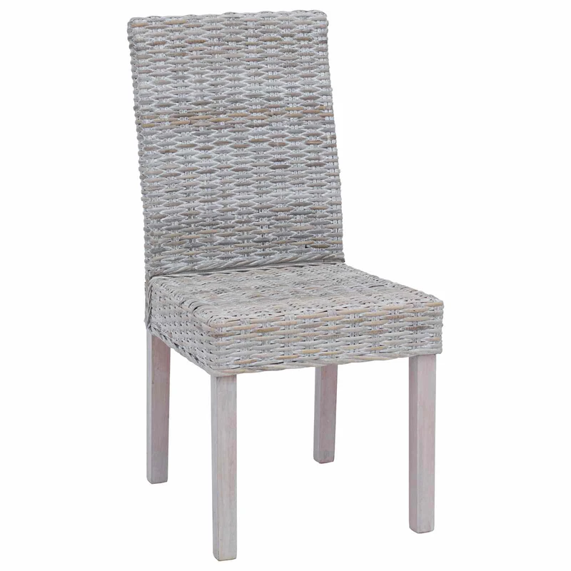 Dining Chair GENDT 2 pcs Solid Mahogany Wood White Wash