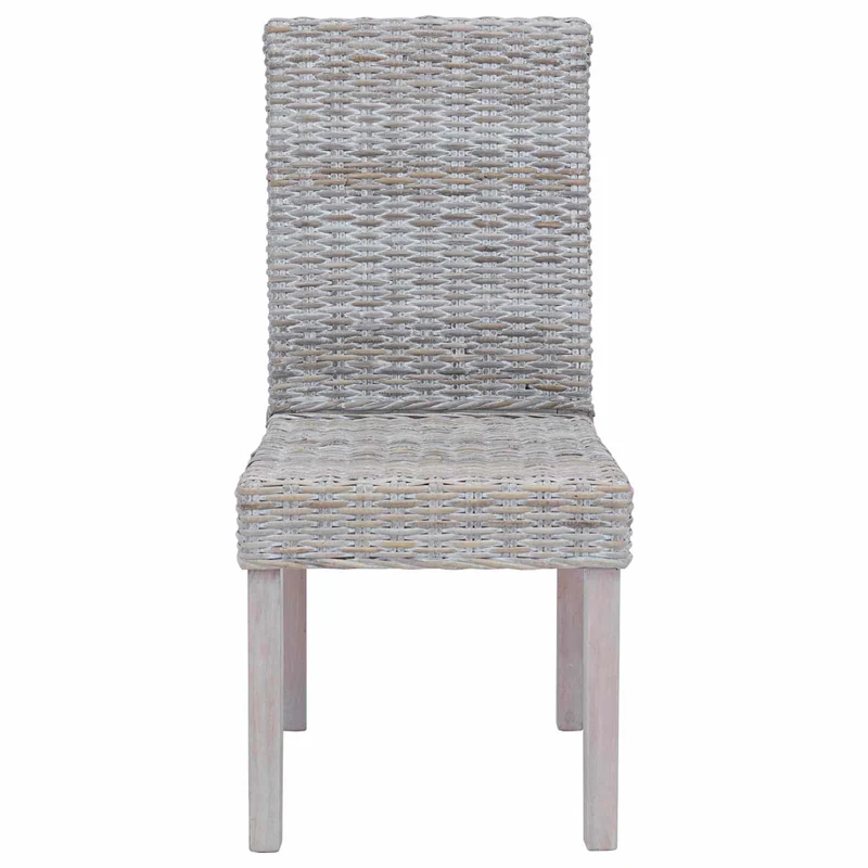Dining Chair GENDT 2 pcs Solid Mahogany Wood White Wash