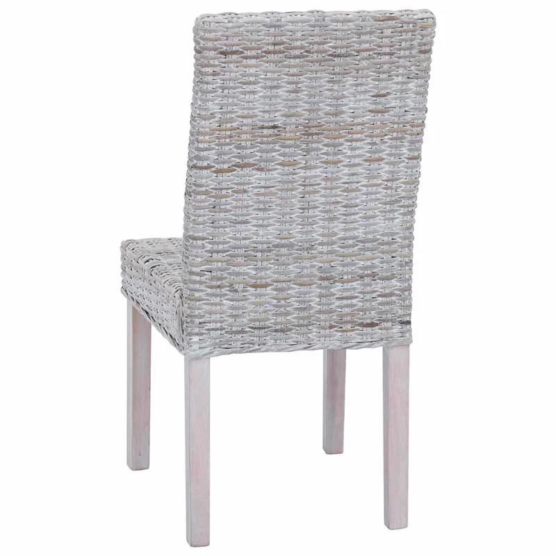 Dining Chair GENDT 2 pcs Solid Mahogany Wood White Wash