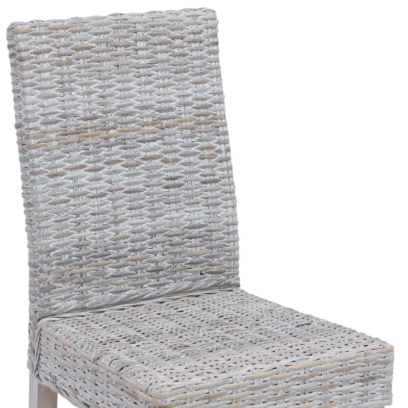Dining Chair GENDT 2 pcs Solid Mahogany Wood White Wash