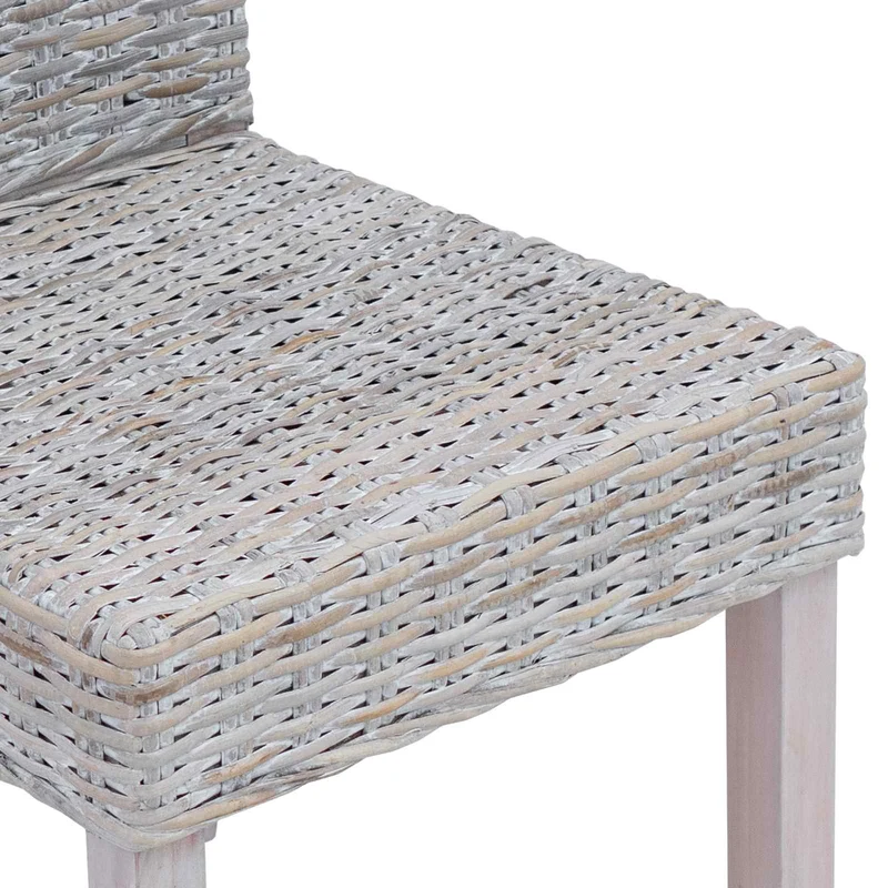 Dining Chair GENDT 2 pcs Solid Mahogany Wood White Wash