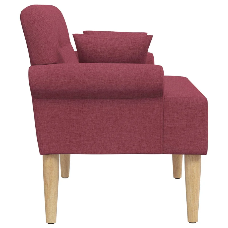 Loveseat with Button Tufted Wine Red 120 x 65 x 79 cm Fabric