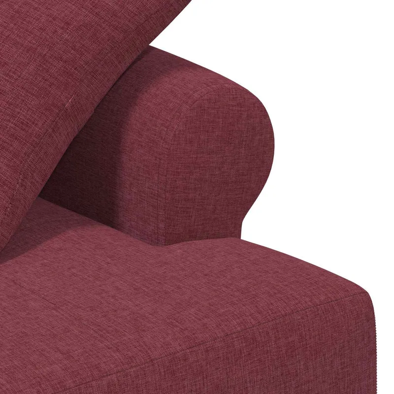 Loveseat with Button Tufted Wine Red 120 x 65 x 79 cm Fabric