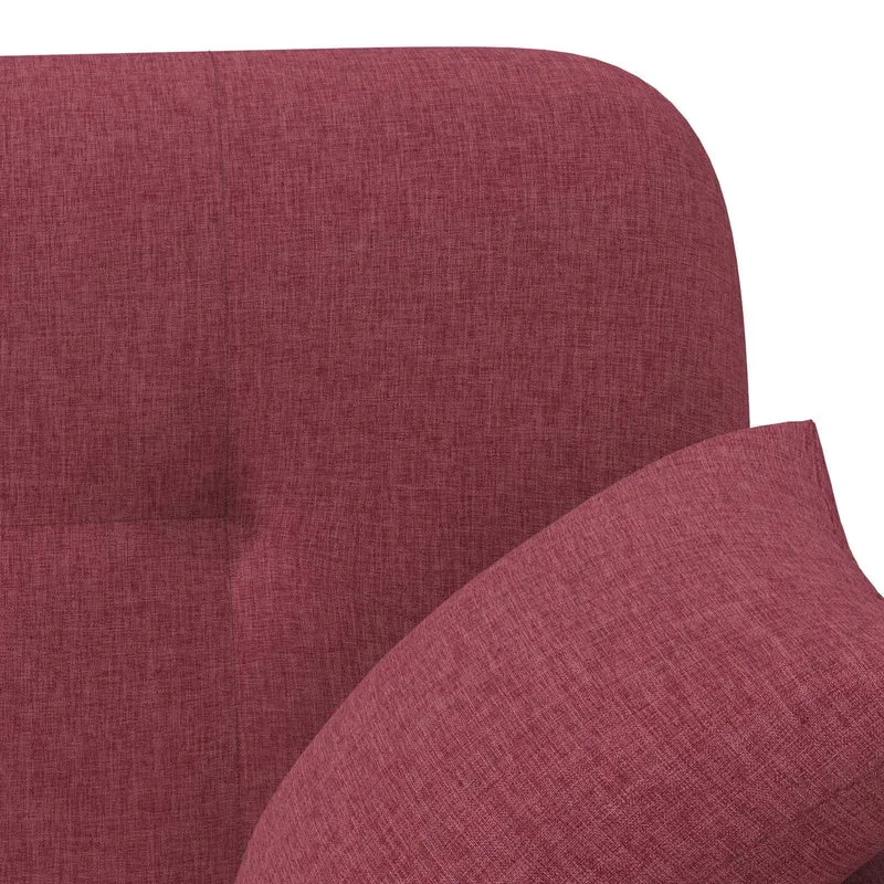 Loveseat with Button Tufted Wine Red 120 x 65 x 79 cm Fabric