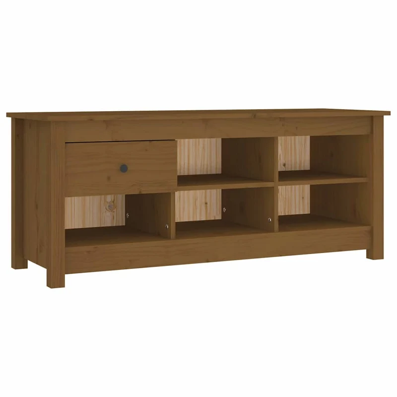 Shoe Cabinet Honey Brown 110x38x45,5 cm Solid Wood Pine
