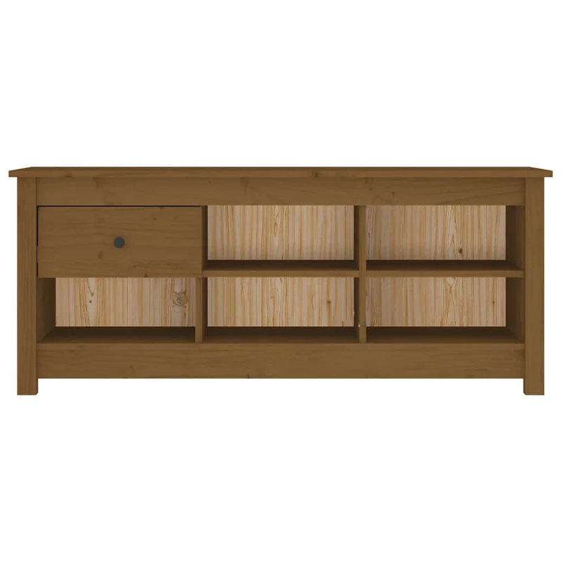 Shoe Cabinet Honey Brown 110x38x45,5 cm Solid Wood Pine