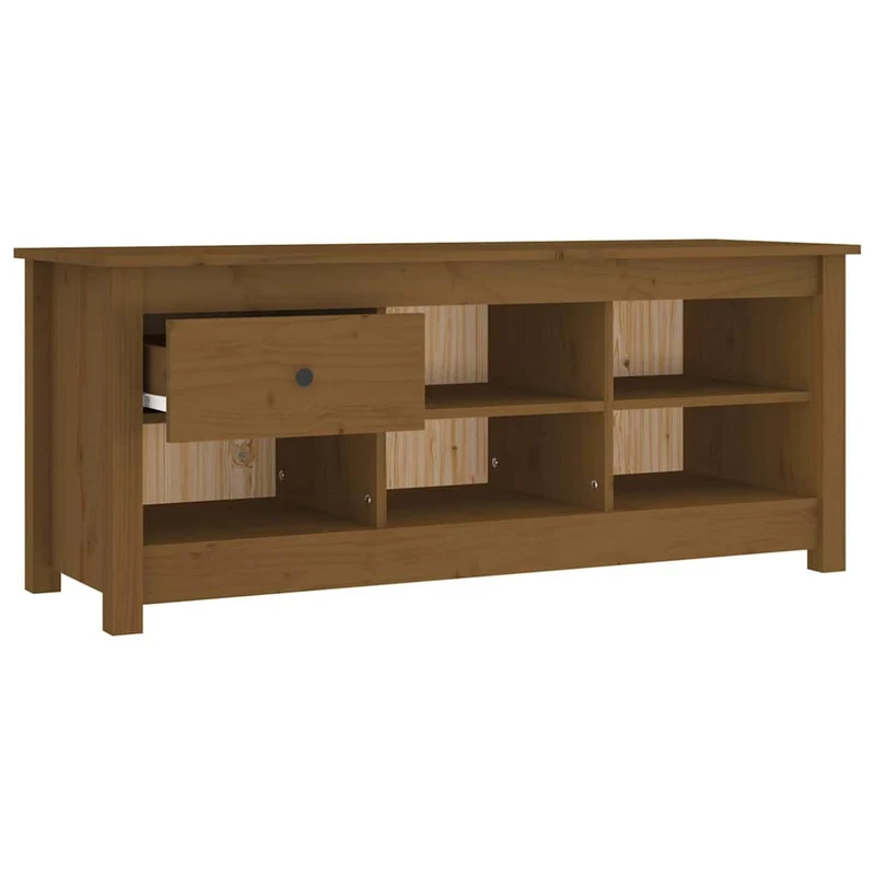 Shoe Cabinet Honey Brown 110x38x45,5 cm Solid Wood Pine