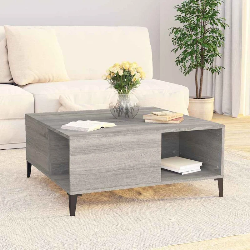 Coffee Table Grey Sonoma 80x80x36,5 cm Engineered Wood