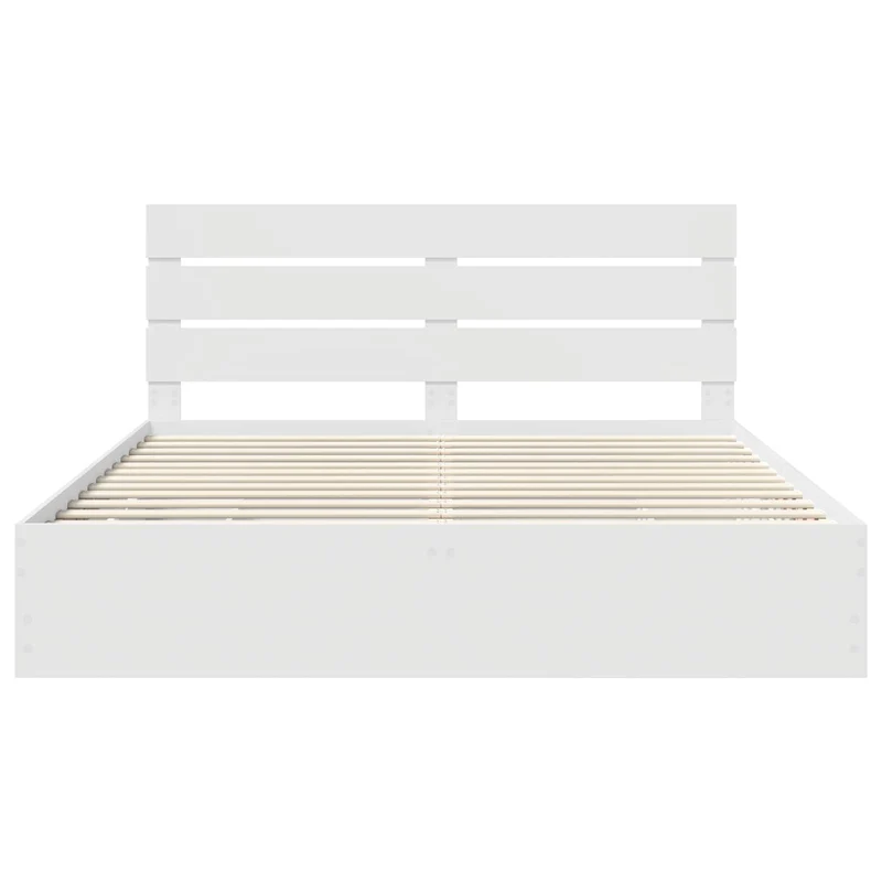 Bed Frame with Drawer White 180 x 200 cm Engineer Wood