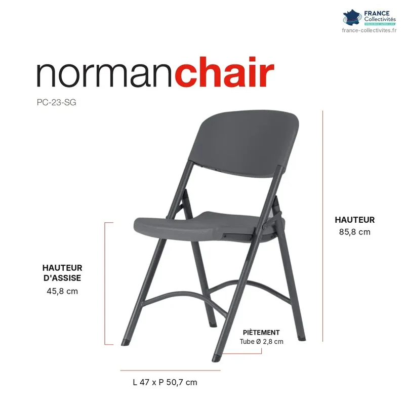 Chaise pliante plastique Norman "Classic Collection"