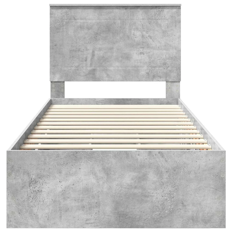 Bed Frame with Drawer Concrete Grey 90 x 200 cm Engineer Wood