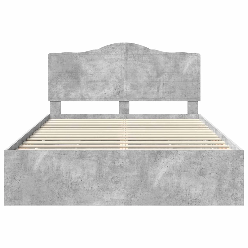 Bed Frame with Drawer Concrete Grey 160 x 200 cm Engineer Wood