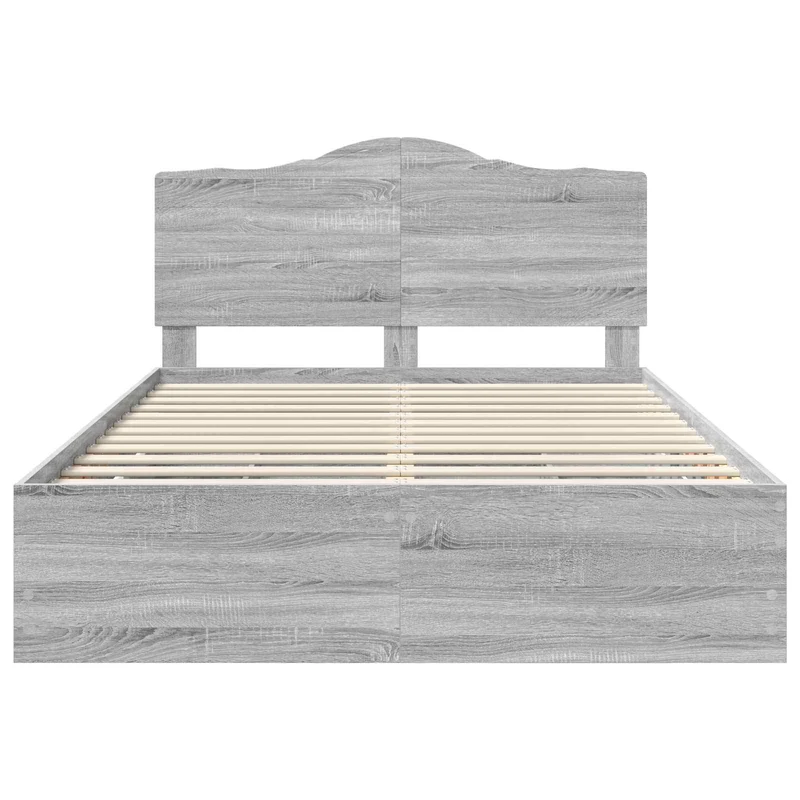 Bed Frame with Drawer Grey Sonoma 150 x 200 cm Engineer Wood