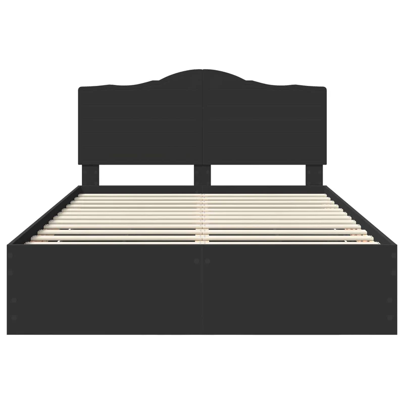 Bed Frame with Drawer Black 140 x 200 cm Engineer Wood