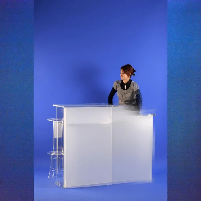 Pupitre double et comptoir d'accueil en plexiglas, 150 cm