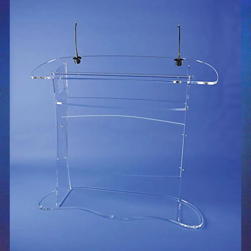 Pupitre de conférence deux places en plexiglas, 134 cm