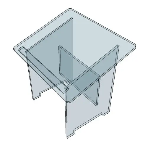 Pupitre de table en plexiglas, plateau 50 × 40 cm