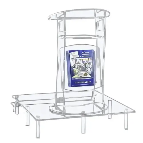 Podium plexiglas pour pupitre avec marche, vendu seul