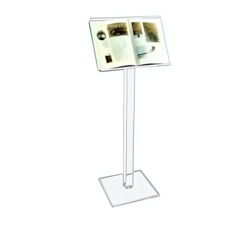 Lutrin de musée en plexiglas sur pied, plateau A3