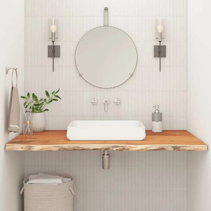 Bathroom Countertop 110x60x2,5 cm Rectangular Solid Wood Acacia