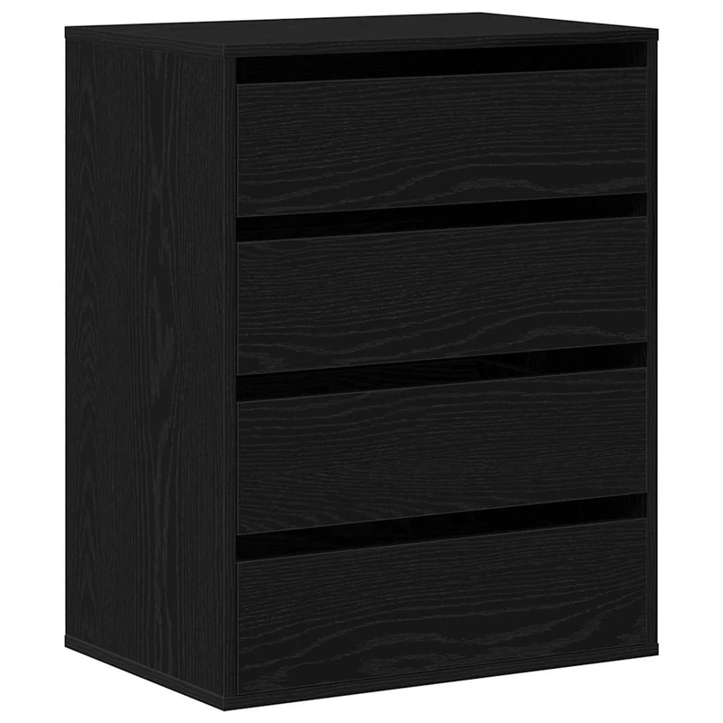 Drawer Cabinet 3-Drawer Black 60 x 41 x 76 cm Engineered Wood