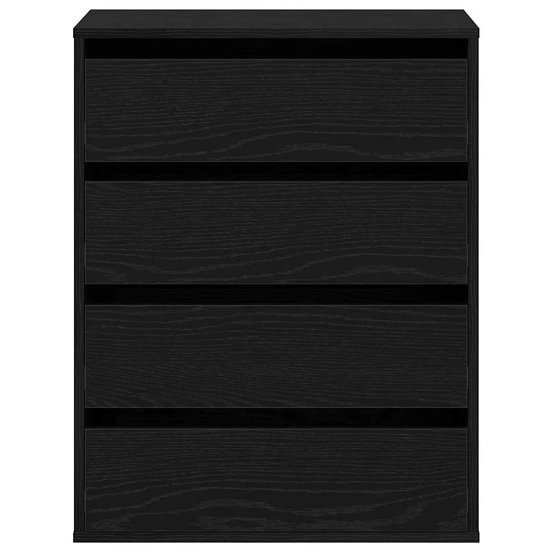 Drawer Cabinet 3-Drawer Black 60 x 41 x 76 cm Engineered Wood