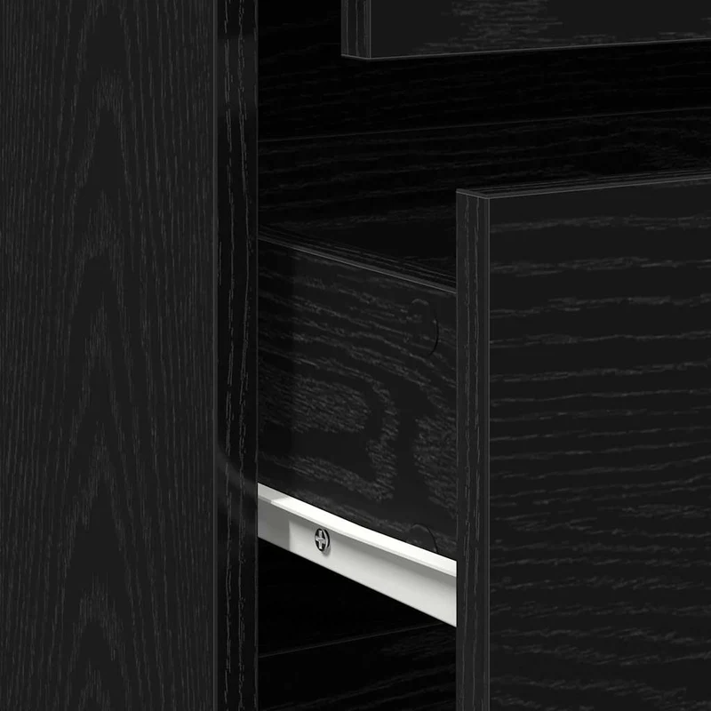 Drawer Cabinet 3-Drawer Black 60 x 41 x 76 cm Engineered Wood
