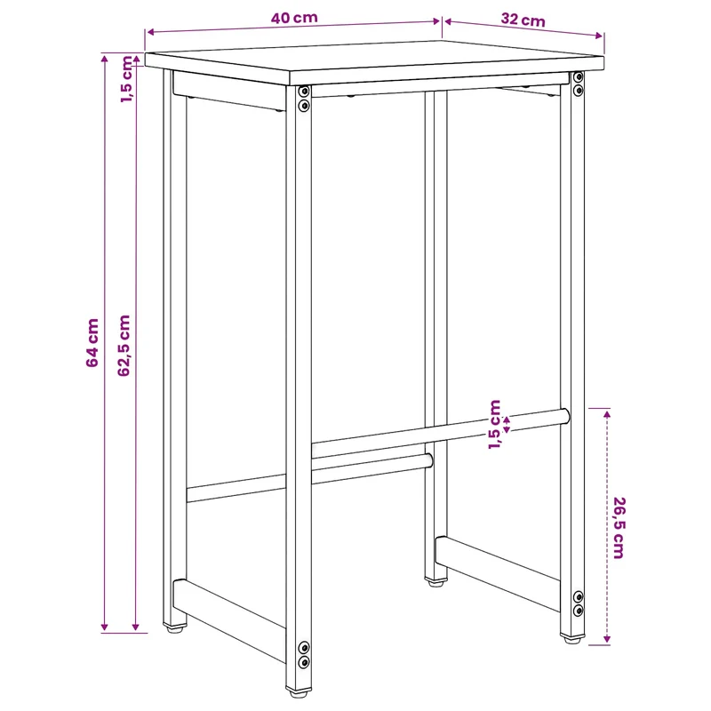 Bar Stool Sonoma Oak 40 x 32 x 64 cm Engineered Wood
