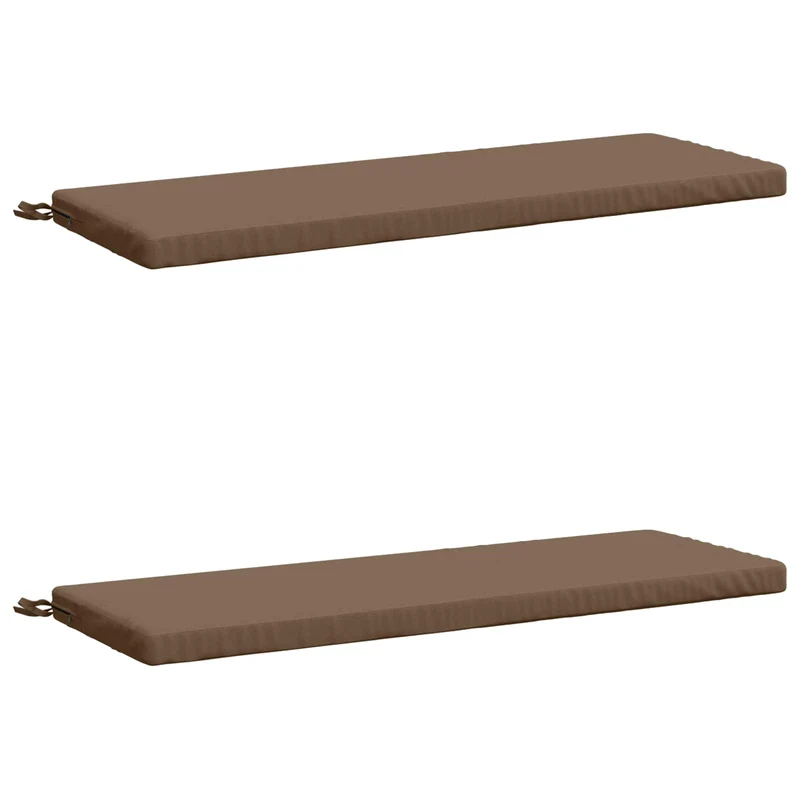 Bench Cushions SOEST 2 pcs 100% Polyester Taupe 100 x 40 x 5 cm