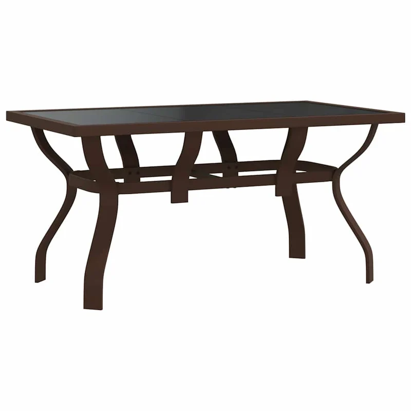 5 Piece Garden Dining Set Brown and Black
