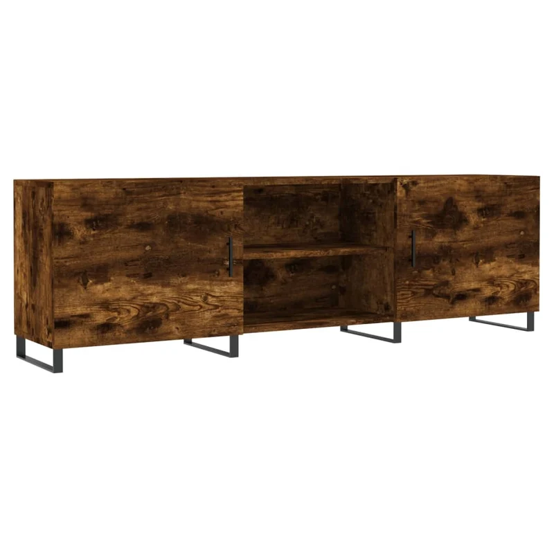 TV Cabinet Smoked Oak 150x30x50 cm Engineered Wood