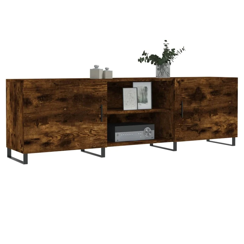 TV Cabinet Smoked Oak 150x30x50 cm Engineered Wood