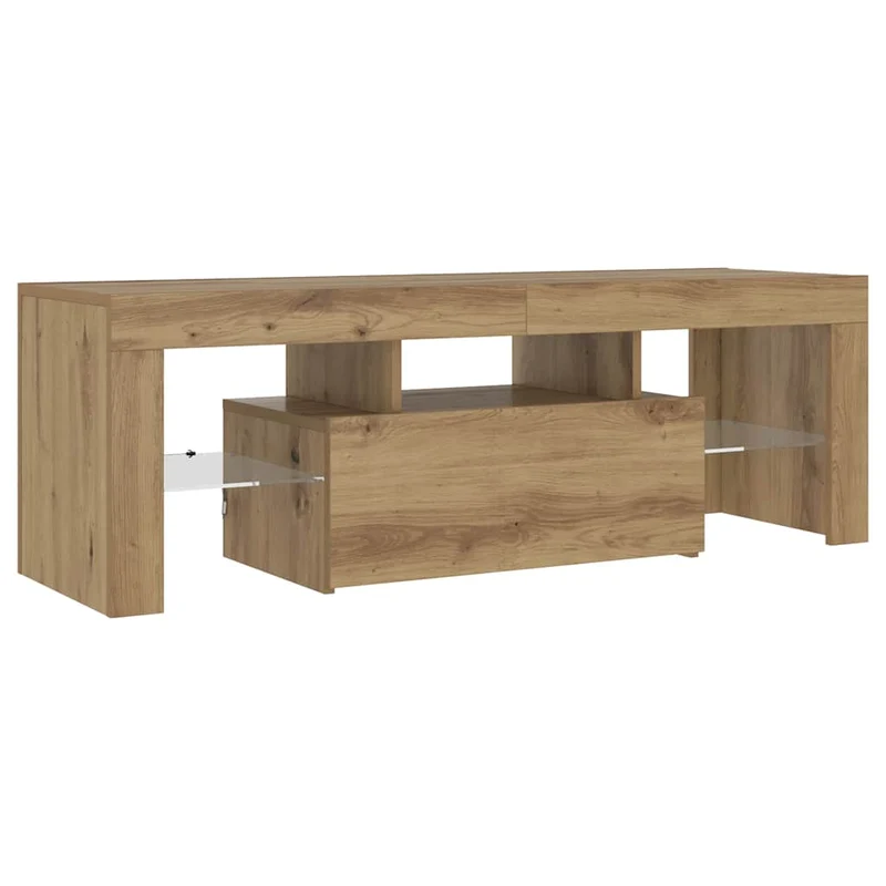 TV Cabinet with LED Lights Artisan Oak 120x36.5x40 cm