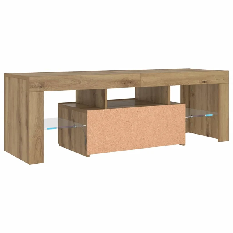 TV Cabinet with LED Lights Artisan Oak 120x36.5x40 cm