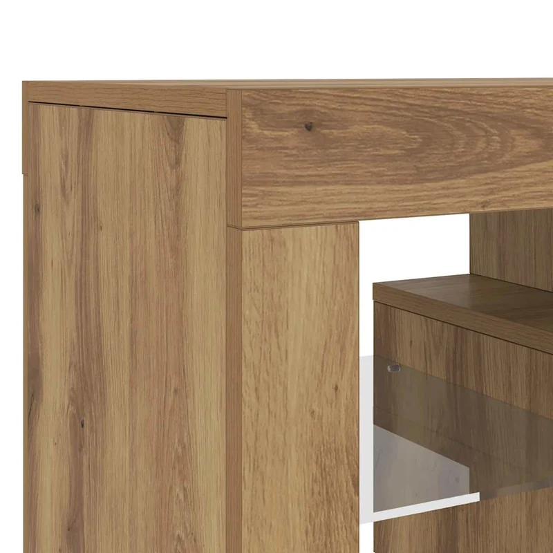 TV Cabinet with LED Lights Artisan Oak 120x36.5x40 cm