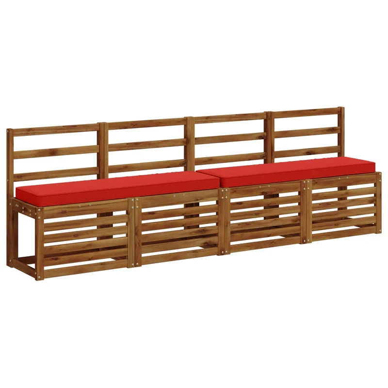 2-Piece Bench Cushions VUGHT 2 pcs 100% Polyester Red