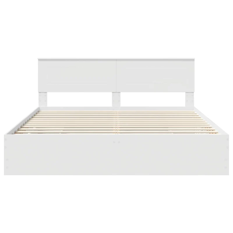 Bed Frame with Drawer White 180 x 200 cm Engineer Wood