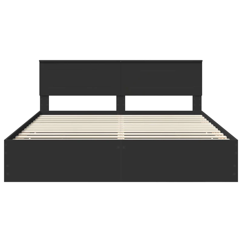 Bed Frame with Drawer Black 180 x 200 cm Engineer Wood