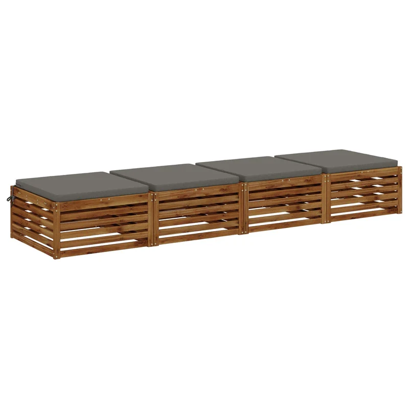 Seat Cushions SOEST 4 pcs 100% Polyester Grey 60 x 60 x 5 cm