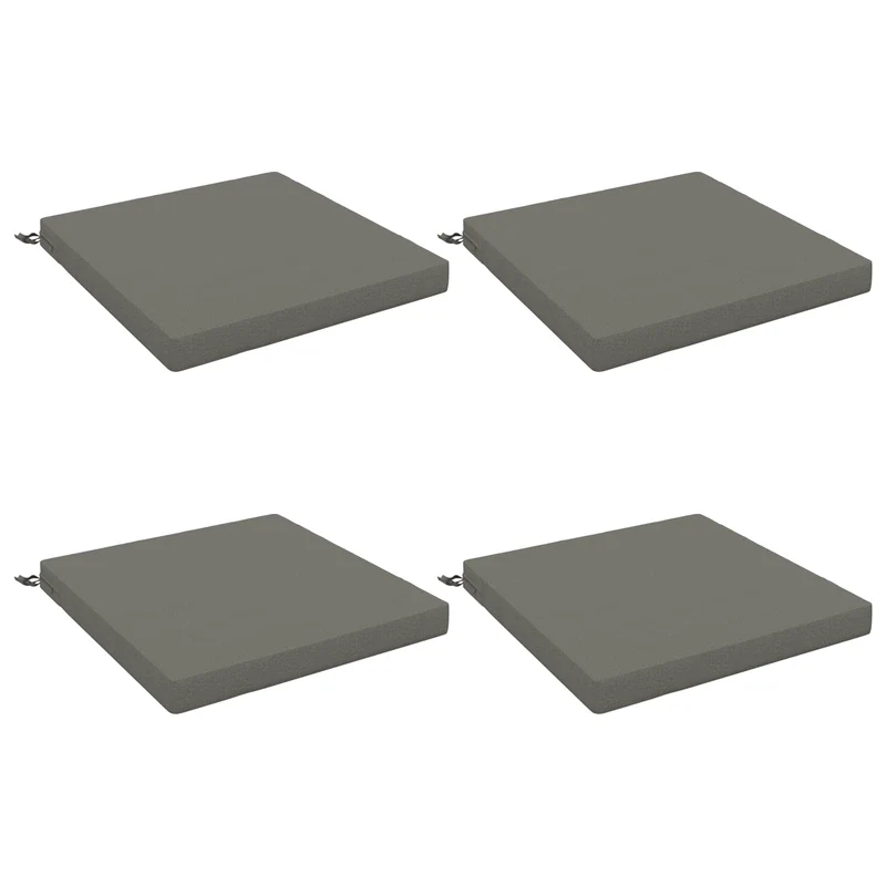 Seat Cushions SOEST 4 pcs 100% Polyester Grey 60 x 60 x 7 cm